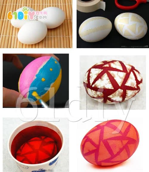 Striped egg making method