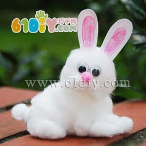 Cotton group handmade - cute little white rabbit