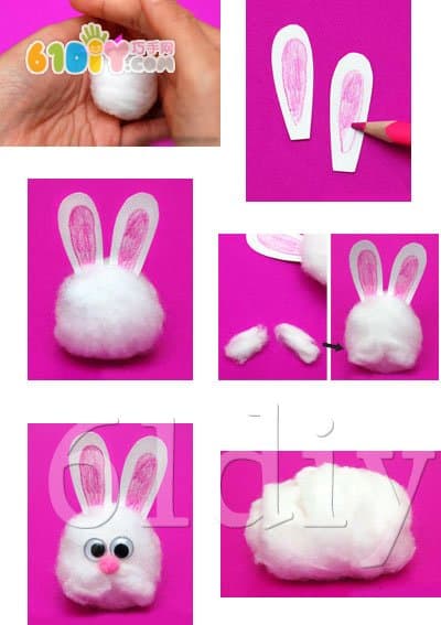 Cotton group handmade - cute little white rabbit