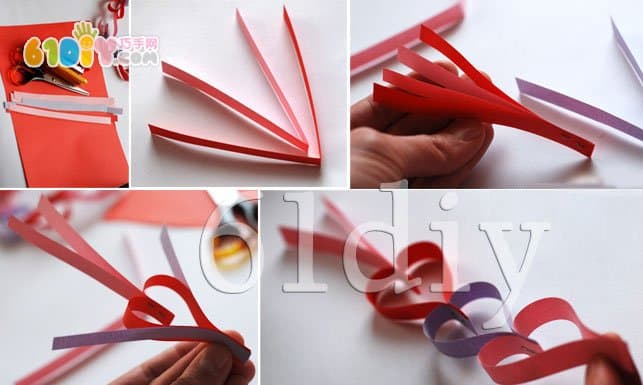 Paper strips create a love wreath