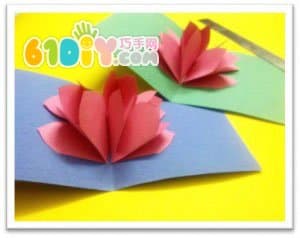 Three-dimensional flower card making method