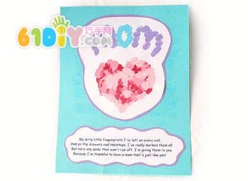 Mother's Day handmade fingerprint card