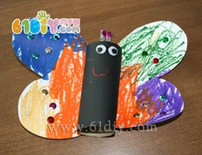 Paper tube butterfly handmade