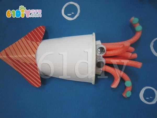 Paper cup squid handmade