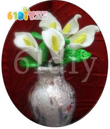 Clay lily flower handmade