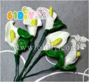 Clay lily flower handmade