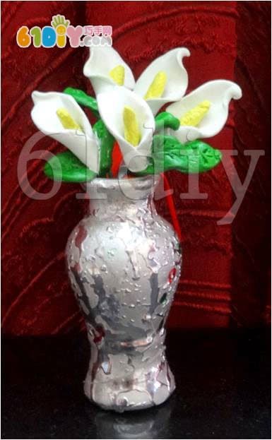 Clay lily flower handmade