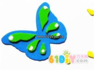 Sponge paper butterfly keychain handmade