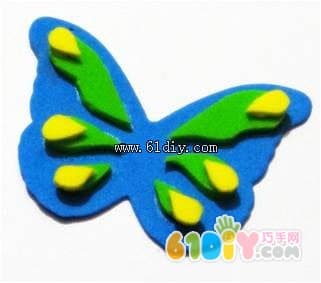 Sponge paper butterfly keychain handmade
