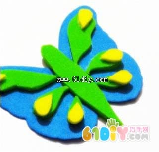 Sponge paper butterfly keychain handmade