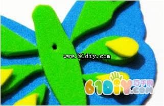 Sponge paper butterfly keychain handmade