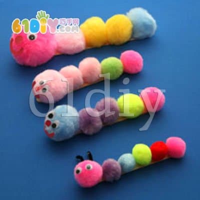 Handmade plush ball caterpillar