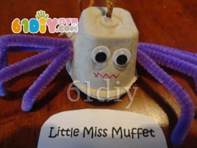 Egg box spider (English children's song small handmade)