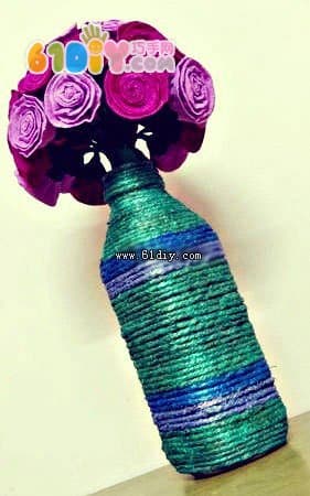 Waste glass bottle making vase