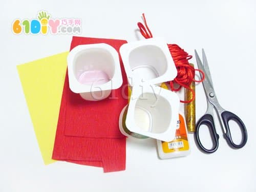 Making Mid-Autumn Festival Lantern Strings with Yogurt Cup