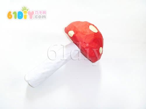 Old newspaper handmade mushrooms