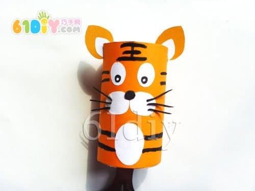 Roll paper core animal handmade - little tiger