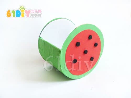 Scotch tape paper tube making watermelon car