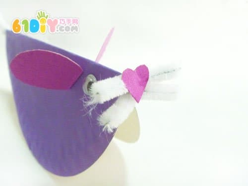 Handmade little mouse in paper tray