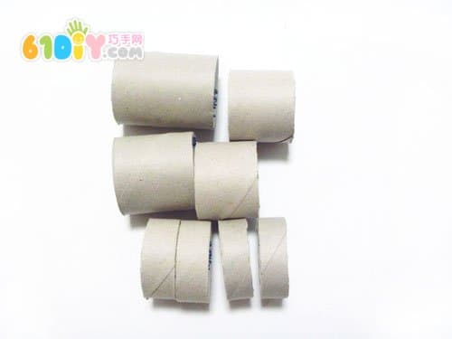 Roll paper core handmade small frog
