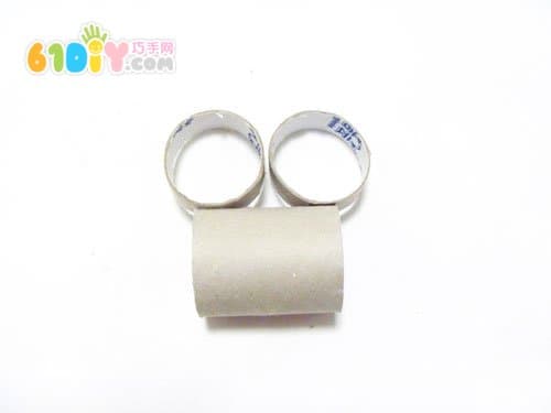 Roll paper core handmade small frog