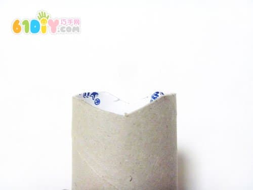 Roll paper core handmade small frog
