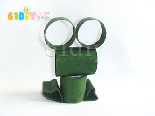Roll paper core handmade small frog