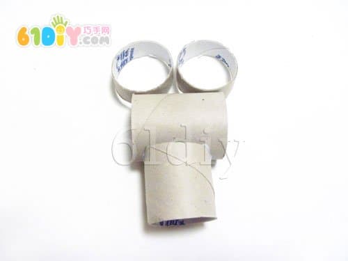 Roll paper core handmade small frog