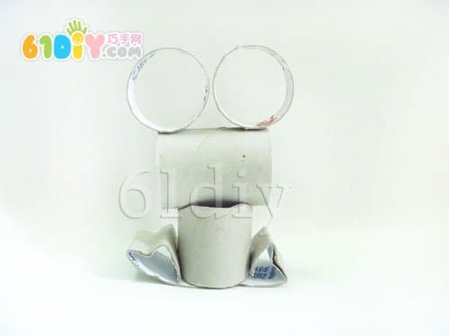 Roll paper core handmade small frog