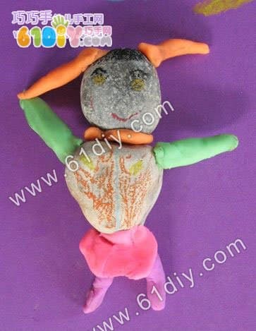 Stone figure handmade - little girl