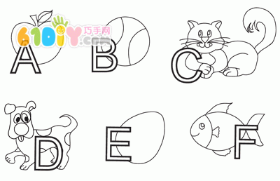 Letter cartoon coloring chart