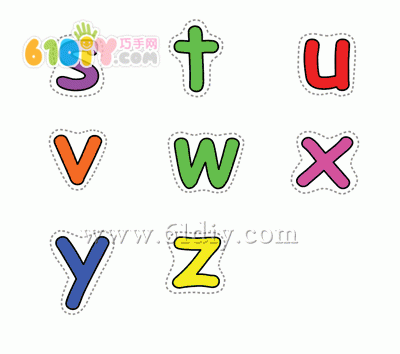 Color lowercase letter card template