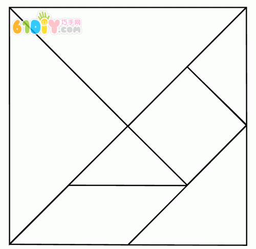 Black and white tangram template