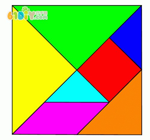 Colored tangram template