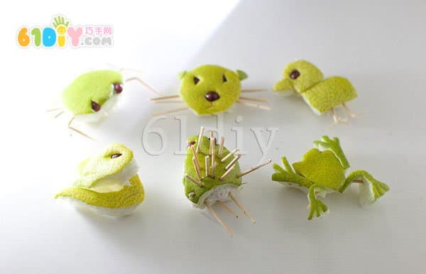 Grapefruit skin small animal handmade collection