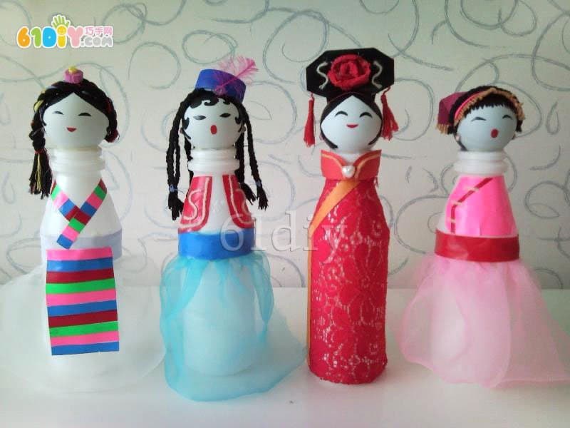 Handmade minority dolls in bottles