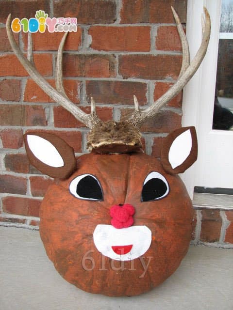 Pumpkin reindeer handmade