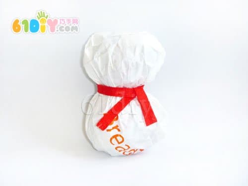 Paper bag handmade christmas snowman