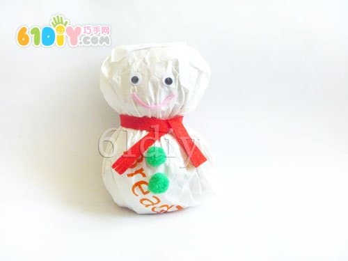 Paper bag handmade christmas snowman