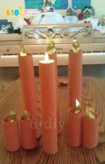 Paper tube making christmas decoration candle