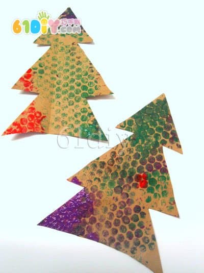 Bubble film printed Christmas tree