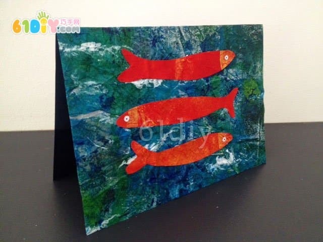 New Year's handmade - "fish" card every year