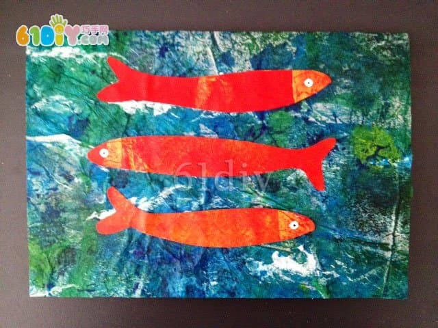 New Year's handmade - "fish" card every year