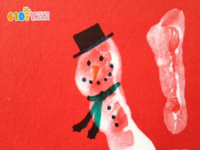 Cute handprint snowman greeting card making