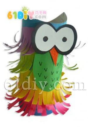 Children's paper tube handmade - funny owl