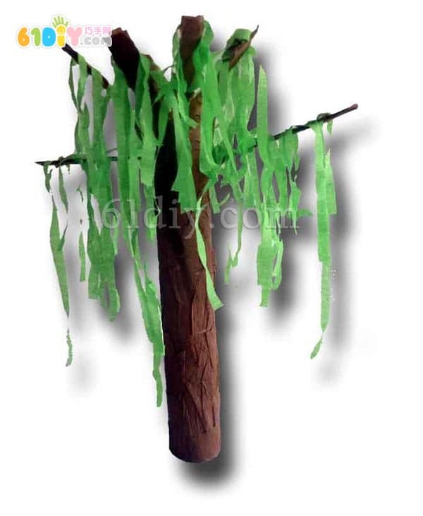 Children's handmade paper core tree