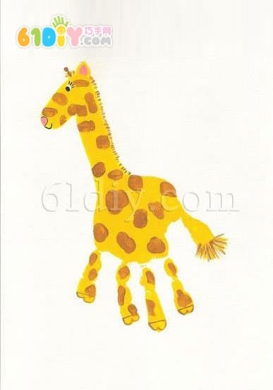 Children's Creative Hand Print: Giraffe