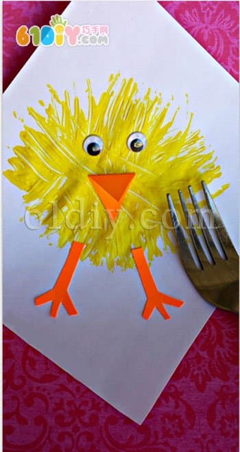 Easter Graffiti: Painting Chicks with a Fork