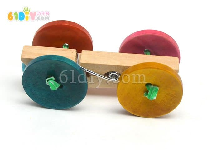 Old clothespin making toy car