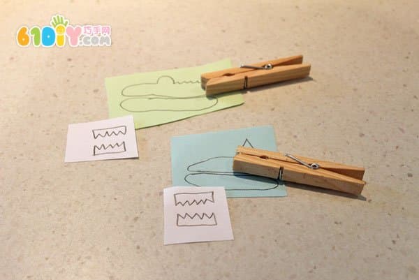 Children's toys DIY: clothespin handmade crocodile